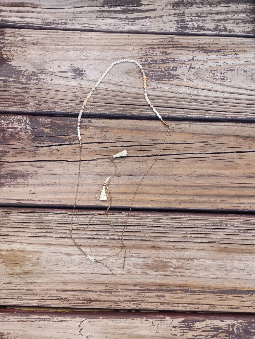 16in. Saks fifth avenue necklace with tassels & beads. Vintage